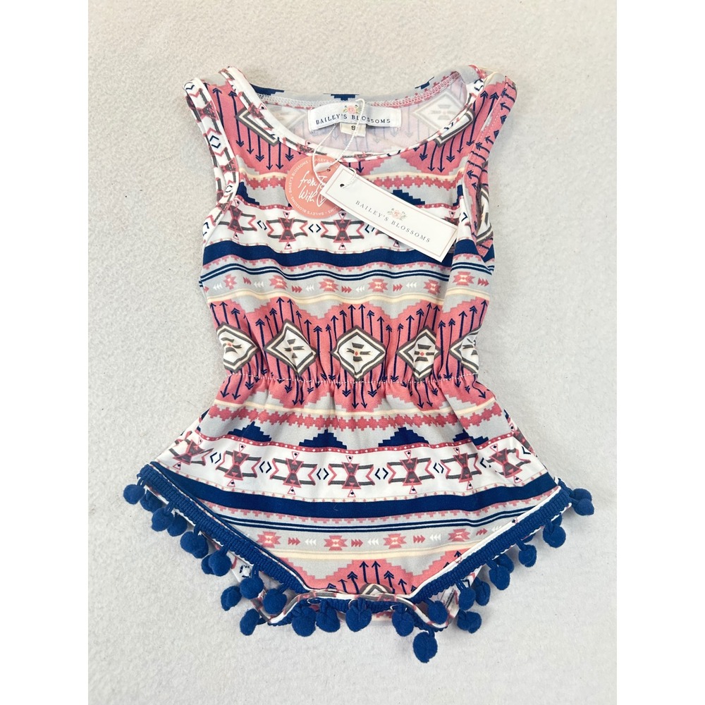Bailey's Blossoms Romper Kids Small Pink Southwestern Boho